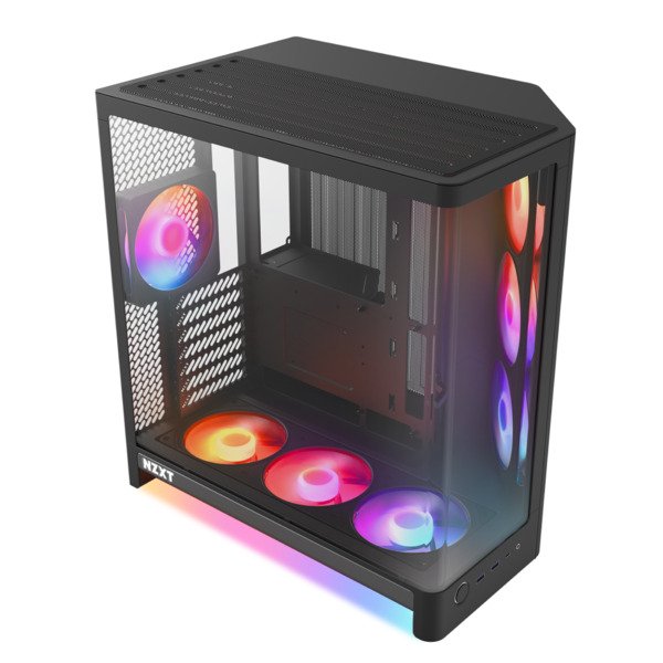 NZXT H6 RGB+ -miditornikotelo ikkunalla ja RGB-valaistuksella, musta