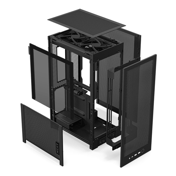 NZXT H2 Flow (2026) mini-ITX chassi med f&ouml;nster, svart