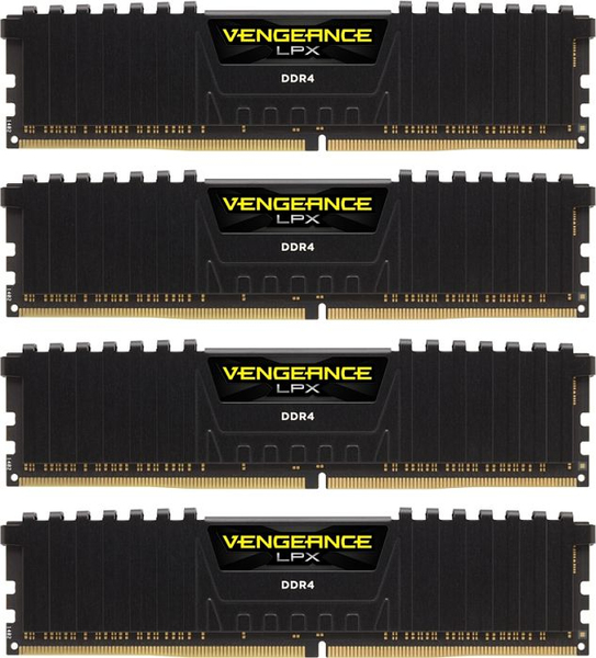 Corsair 64 GB (4 x 16 GB) Vengeance LPX, DDR4 3200 MHz - memory, black