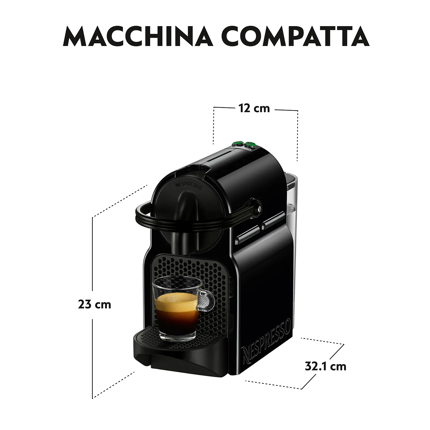 Delonghi Nespresso Inissia EN 80- espressomaskin, helautomatisk, Svart