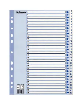 Esselte register PP A4 1-31 hvid