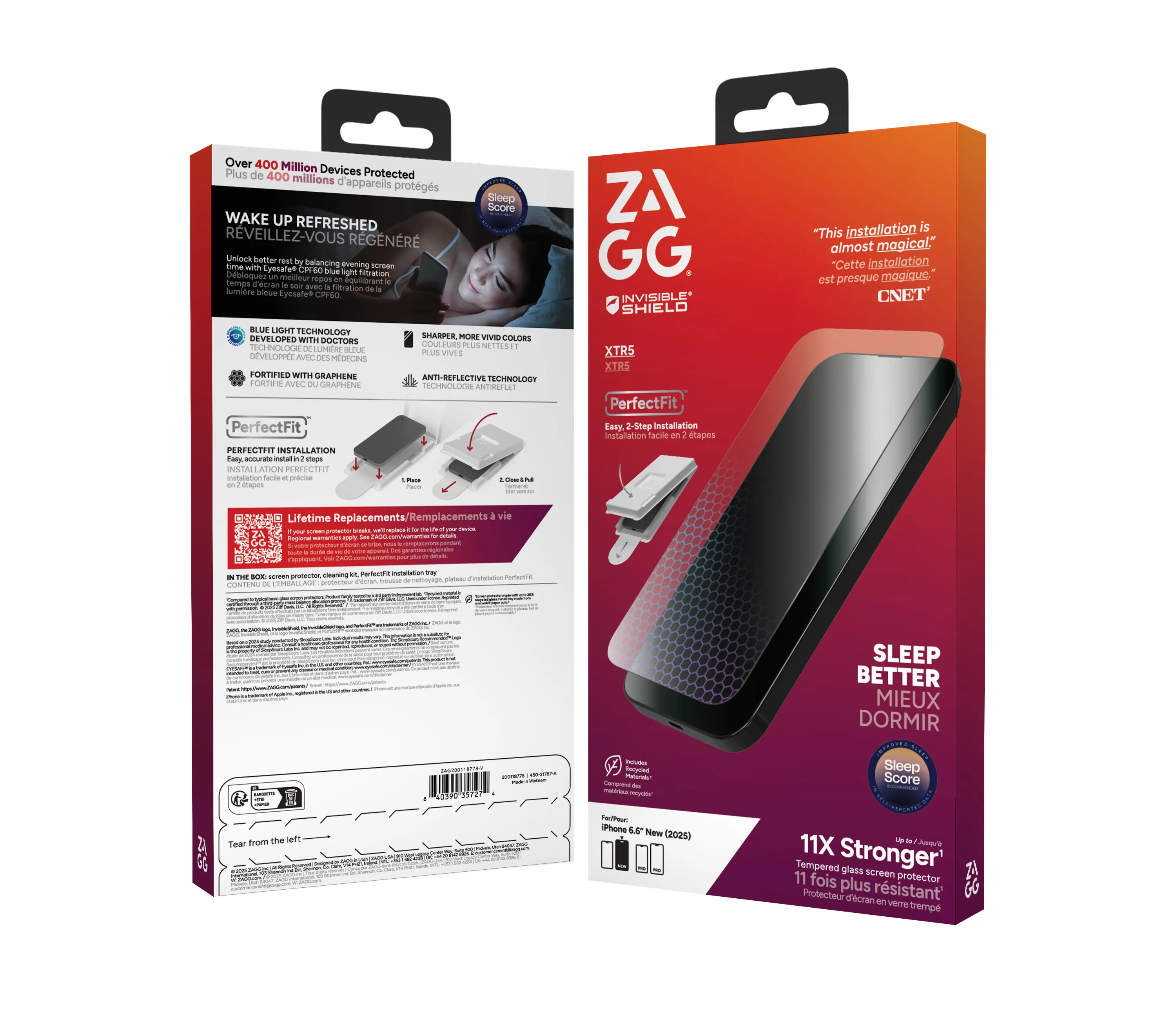 ZAGG InvisibleShield Glass XTR5 skärmskydd för iPhone Air, med applikator