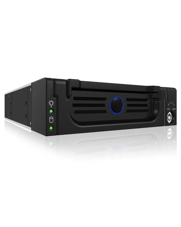 ICY BOX kovalevykasetti 1x3,5" SATA-levylle,lukko, musta