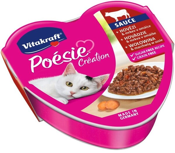 Vitakraft Po&eacute;sie Cr&eacute;ation SOS Beef & Carrot, Wet food for cats, Adult, 85g