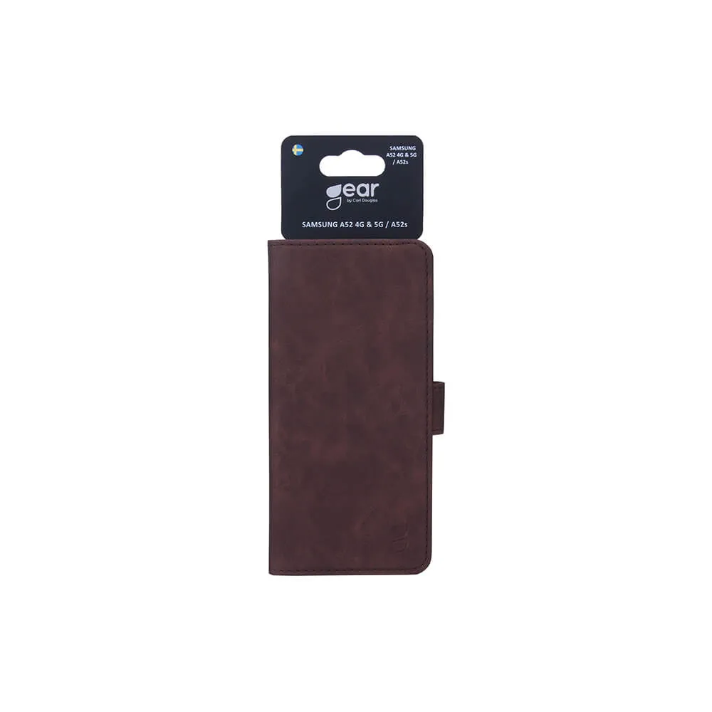 GEAR Wallet, Galaxy A52 -lompakkokotelo, Ruskea
