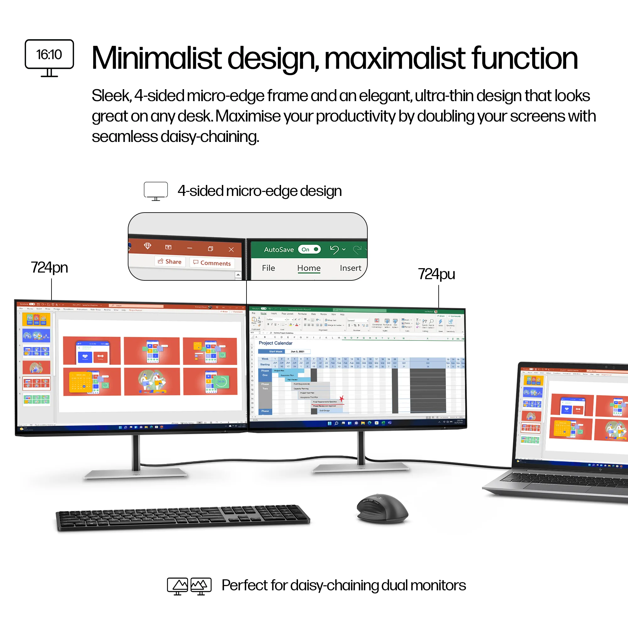 HP Series 7 Pro 724pn 24" WUXGA, IPS Monitor with USB-C hub