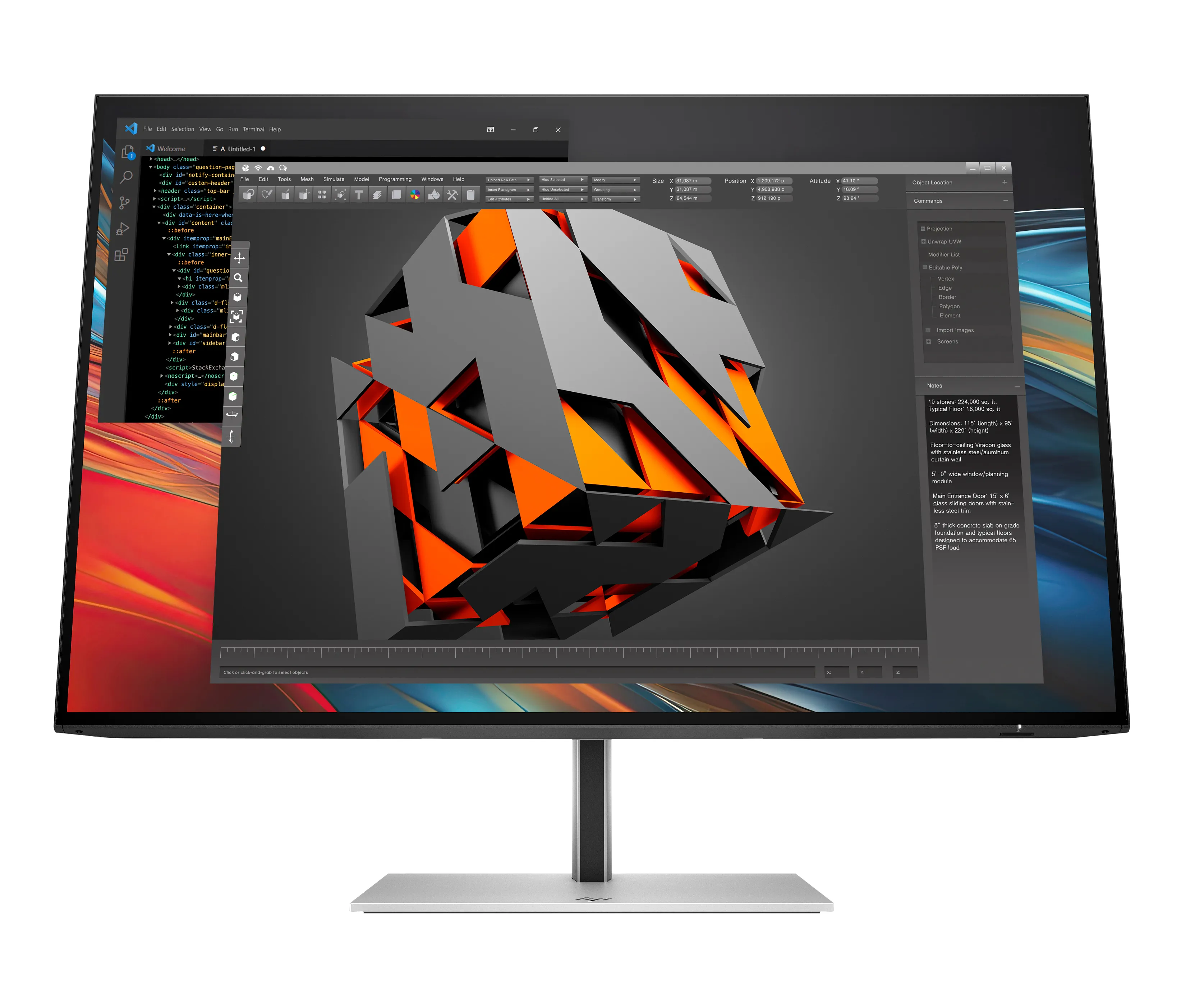 HP Series 7 Pro 724pn 24" WUXGA, IPS Monitor with USB-C hub
