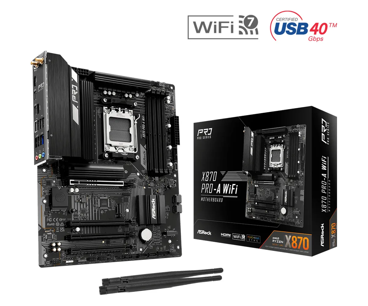ASRock X870 Pro-A WiFi 7 AM5 ATX Motherboard ASRock X870 Pro-A WiFi 7 AM5 ATX Motherboard