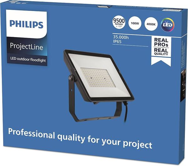 Philips ProjectLine LED Floodlight 100 W 9500 lm 4000 K Black IP65