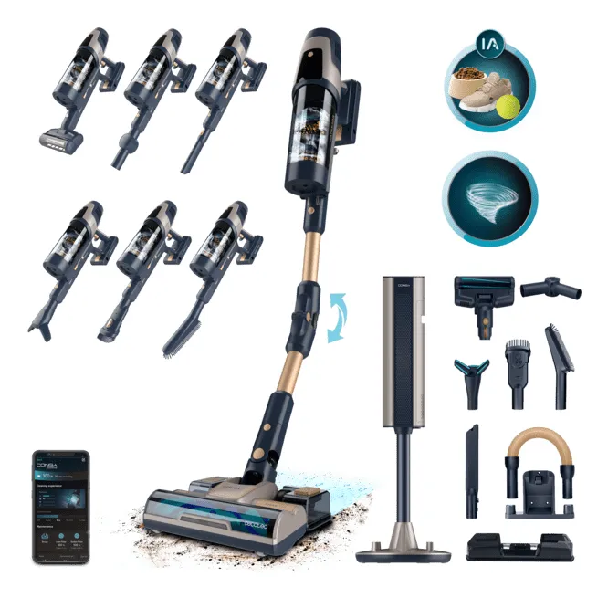 Cecotec Conga Rockstar 11500 Odyssey Station Connected IA 5000 Ah 850 W 29.6 V Stick vacuum cleaner, Black