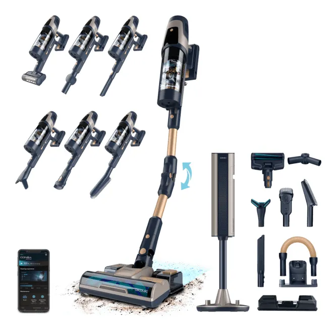 Cecotec Conga Rockstar 11500 Odyssey Station Connected IA 5000 Ah 850 W 29.6 V Stick vacuum cleaner, Black