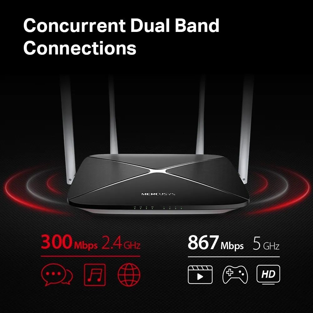 Mercusys AC1200 Dual Band WiFi - router