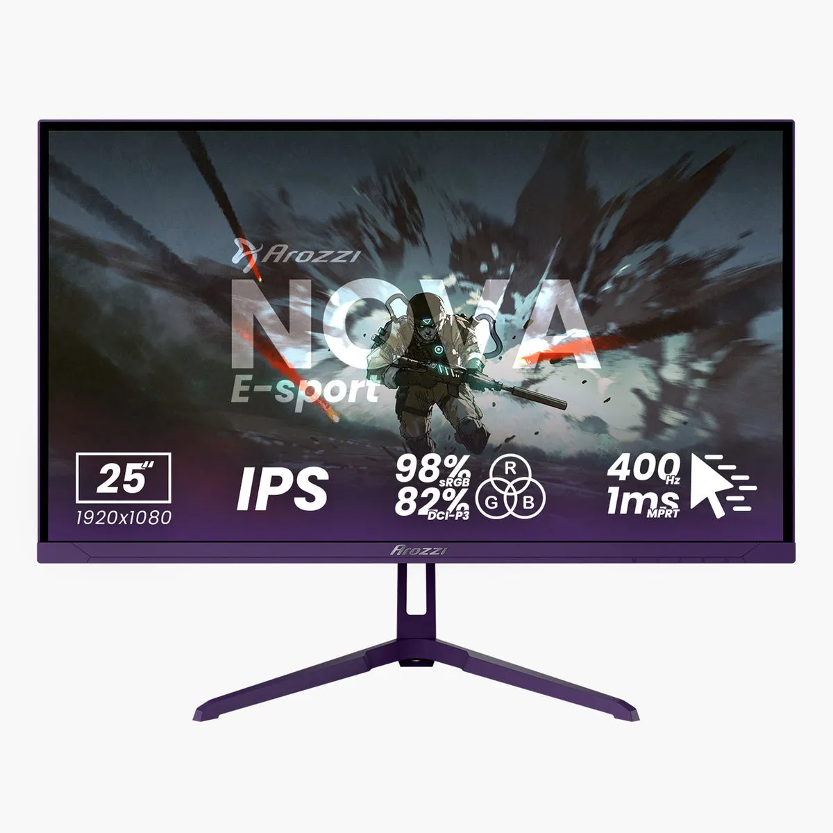 AROZZI Nova E-sport 24.5" Full HD, IPS Gaming Monitor with 400 Hz and HDR10