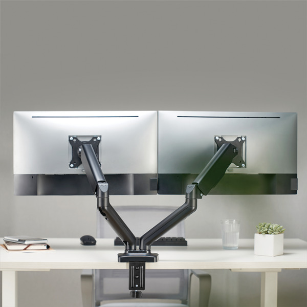 LogiLink BP0177 -monitorivarsi kahdelle n&auml;yt&ouml;lle 17-32", kaasujousella, 9 kg, musta