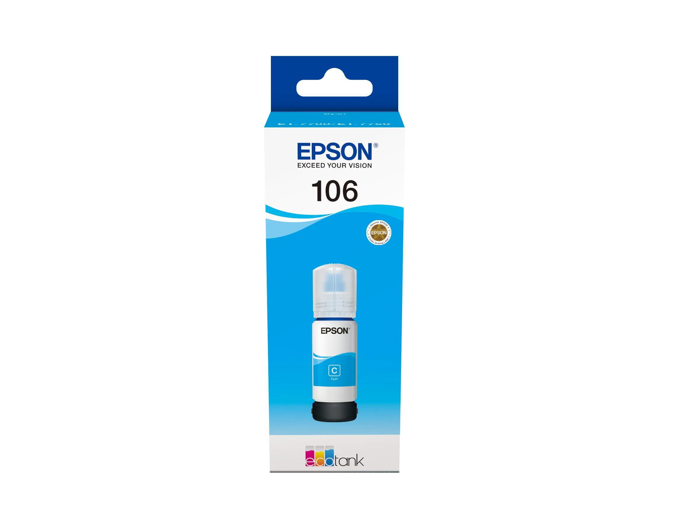 Epson 106 EcoTank Ink Bottle, 70 ml, Cyan