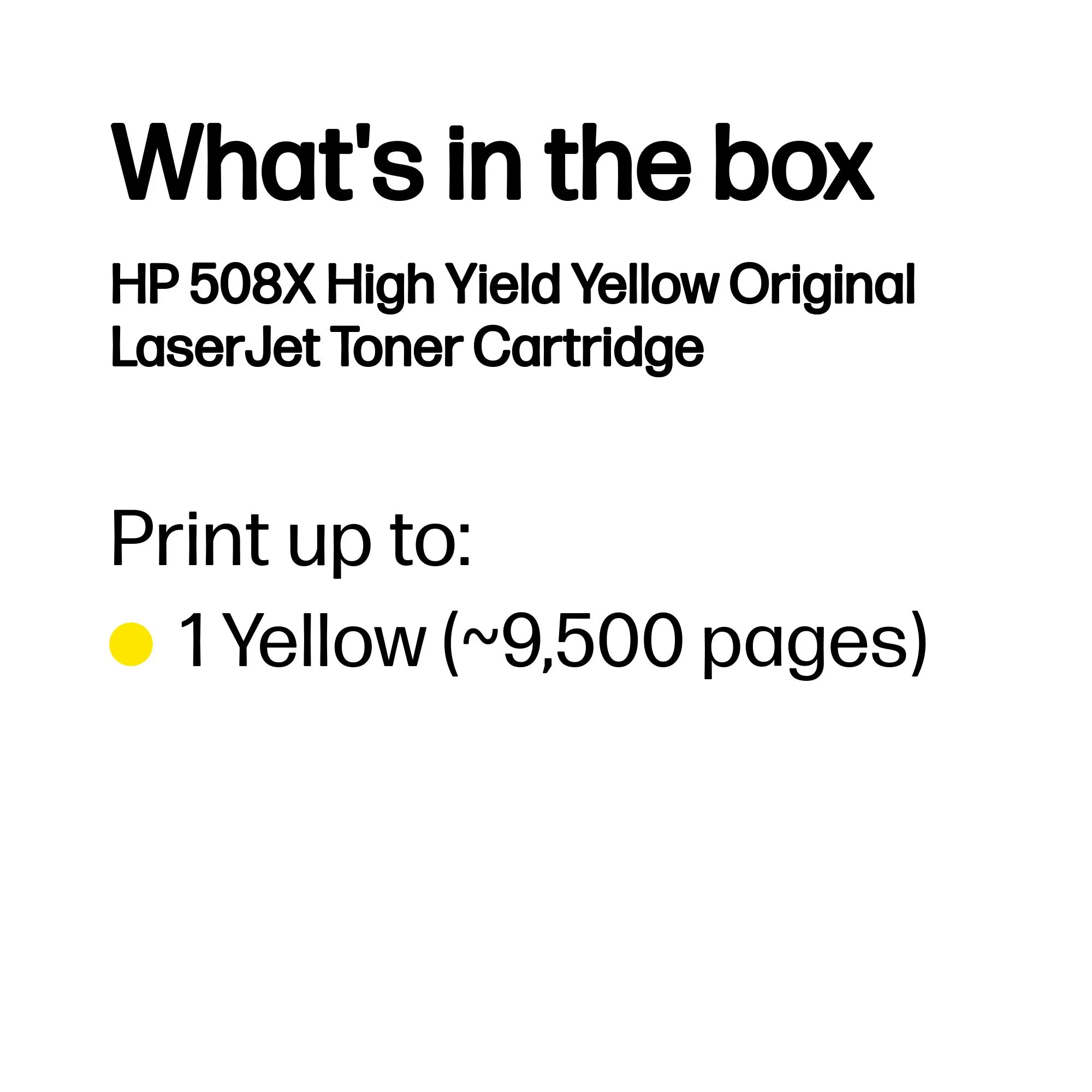 HP 508X toner cartridge, Yellow