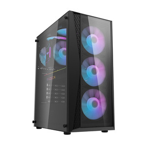 DARKFLASH DK352 Plus Midi-Tower Case with window and RGB lighting, Black