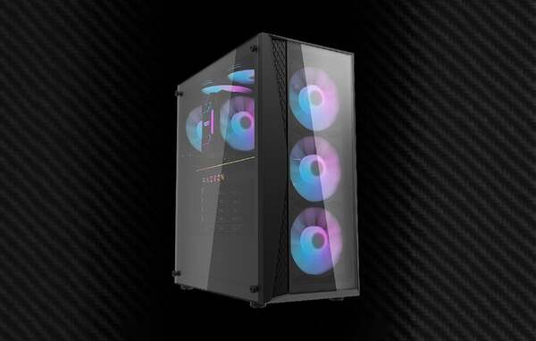 DARKFLASH DK352 Plus Midi-Tower Case with window and RGB lighting, Black