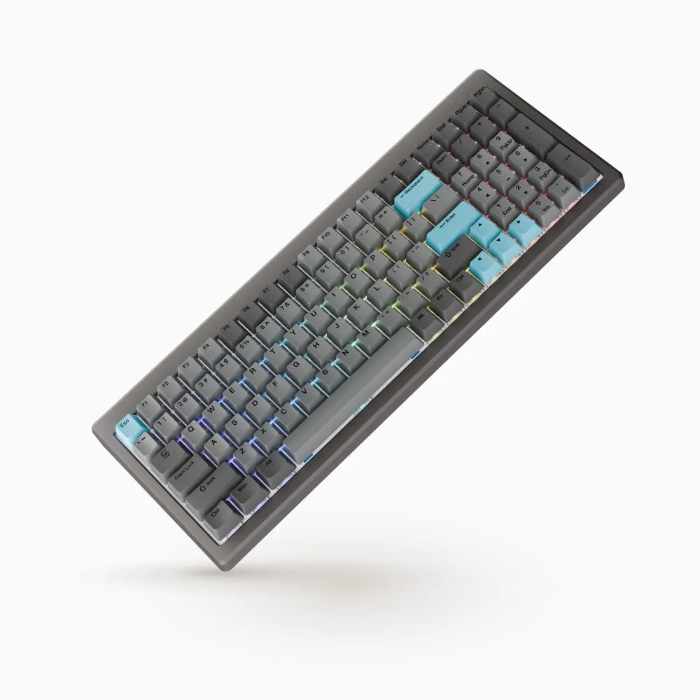 DUCKY Cushion 98 Mechanical Keyboard - Nickel - Nordic ISO - Shush Tactile - 98% - Tri-Mode