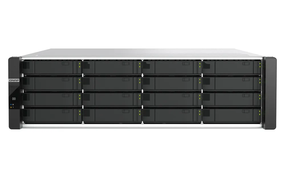 QNAP ES1686DC-R2-2142IT-128G - N&auml;tverkslagring, Svart, Gr&aring;