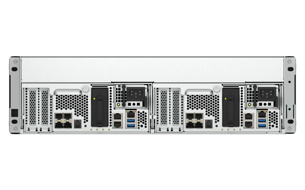 QNAP ES1686DC-R2-2142IT-128G - N&auml;tverkslagring, Svart, Gr&aring;