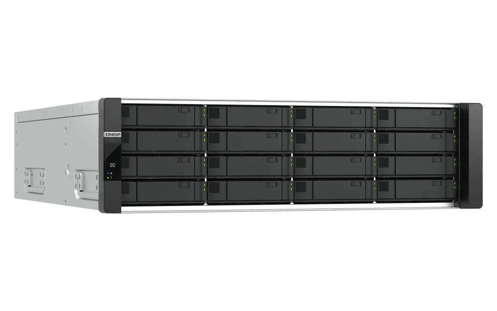 QNAP ES1686DC-R2-2142IT-128G - N&auml;tverkslagring, Svart, Gr&aring;