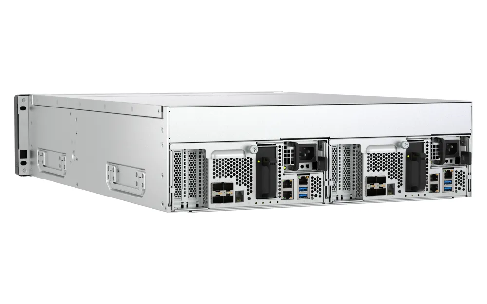 QNAP ES1686DC-R2-2142IT-128G - N&auml;tverkslagring, Svart, Gr&aring;