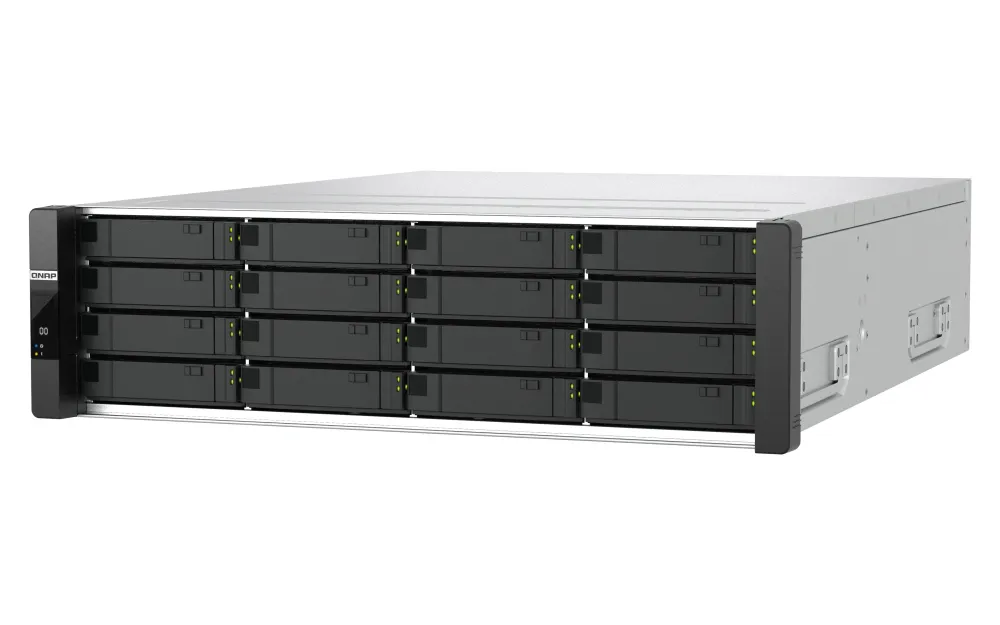 QNAP ES1686DC-R2-2142IT-128G - N&auml;tverkslagring, Svart, Gr&aring;
