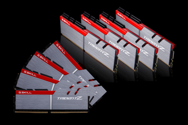 G.SKILL Trident Z 64GB (8 x 8GB) DDR4 3200 MHz, CL16 Memory, Grey/Red (XMP)