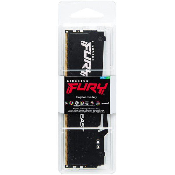 Kingston FURY Beast RGB 8GB (1 x 8GB) DDR5 6000 MHz, CL40 - memory, Black (XMP)