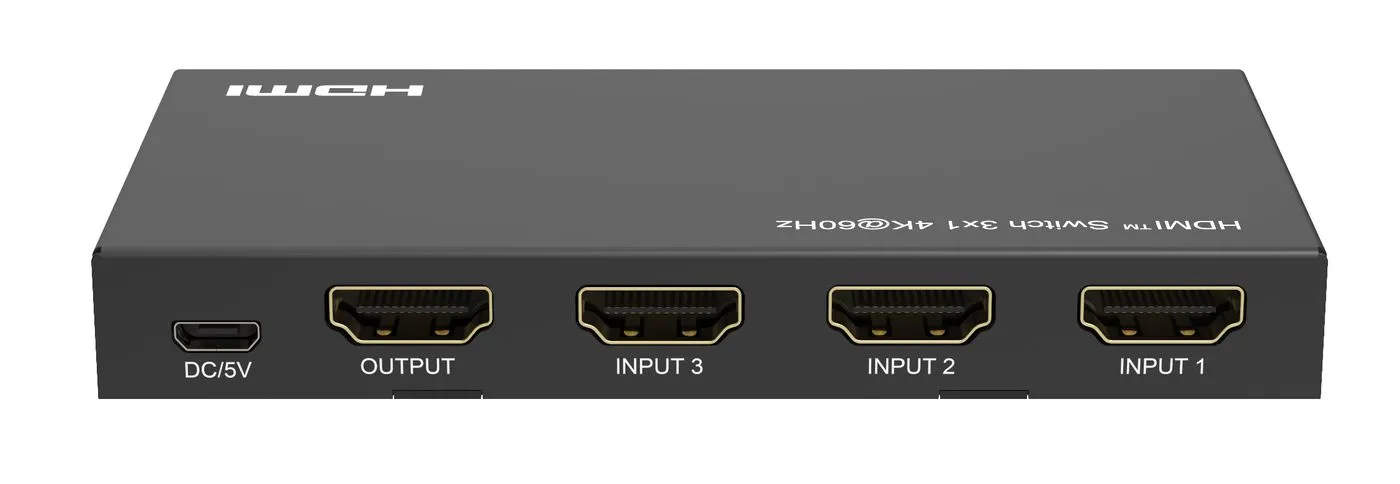 4K@60Hz HDMI Switch 3x1, HDCP 2.2, w/ Remote control