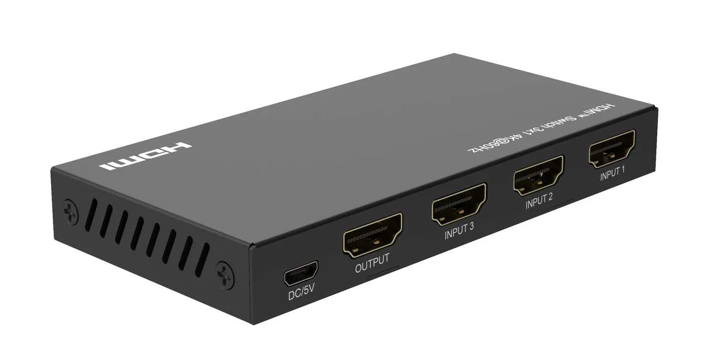 4K@60Hz HDMI Switch 3x1, HDCP 2.2, w/ Remote control