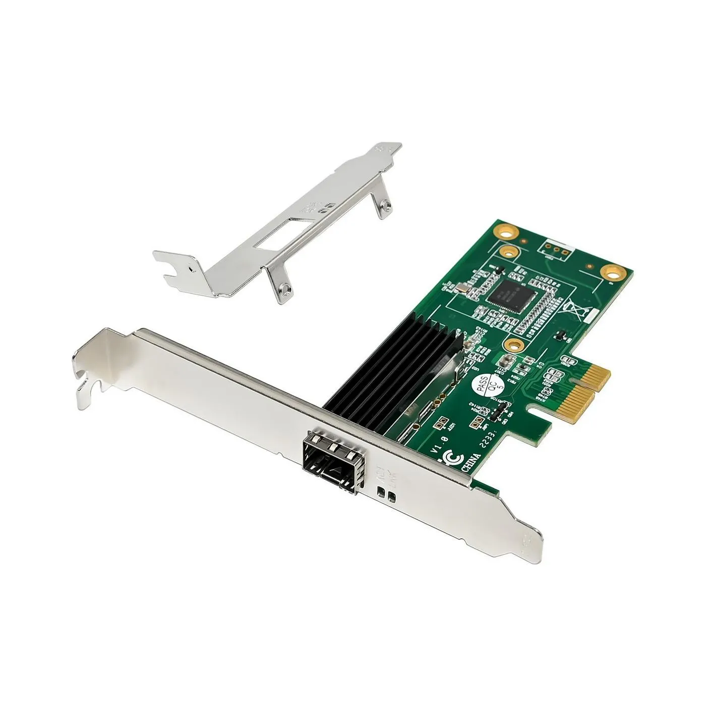 MICROCONNECT MC-PCIEX1-I210-F1 - Verkkokortti, Vihre&auml;/Musta