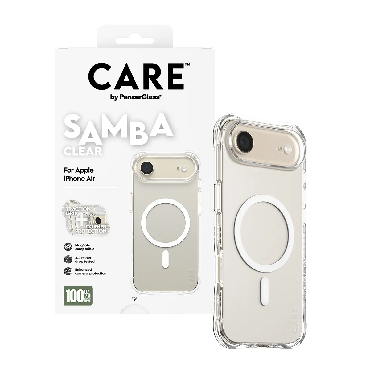 CARE by PanzerGlass Samba MagSafe fodral f&ouml;r iPhone Air, transparent / vit