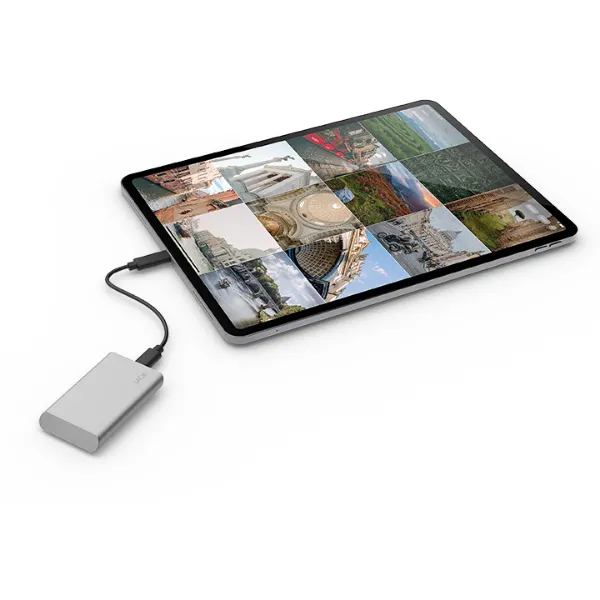 Lacie Portable 1 Tt USB-C -ulkoinen SSD, Hopea