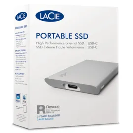 Lacie Portable 1TB USB-C - External SSD, Silver