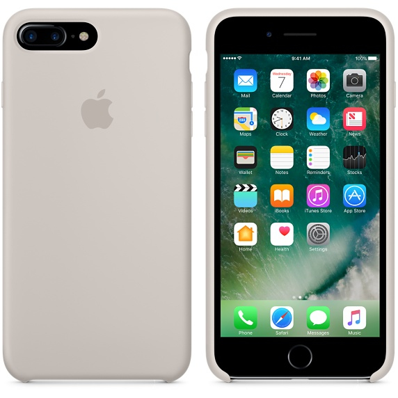 Apple iPhone 7 Plus -silikonikuori - kivenharmaa