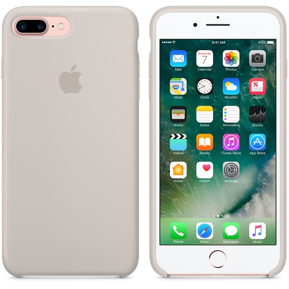 Apple iPhone 7 Plus -silikonikuori - kivenharmaa