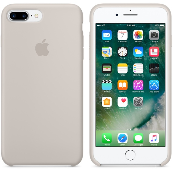 Apple iPhone 7 Plus -silikonikuori - kivenharmaa