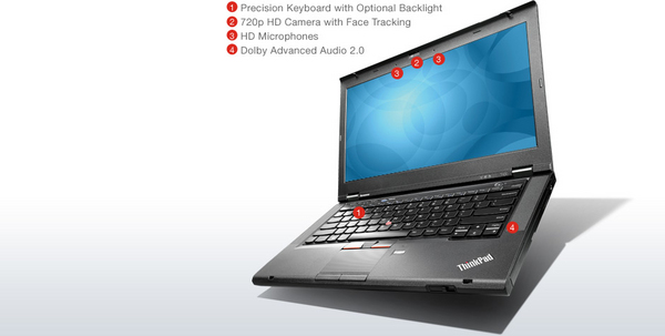Lenovo Thinkpad T430 - T430,  i5-3230M, 4096, 500HS, DVD&plusmn;RW, Intel HD Graphics, 14.0" HD, Giga, 6205 AGN, FPR, 6 cell, Camera, BT, BL KB, W7P64 + W8P RDVD, 3y O