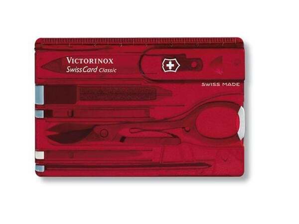 Victorinox SwissCard Classic multiverktyg, transparent r&ouml;d