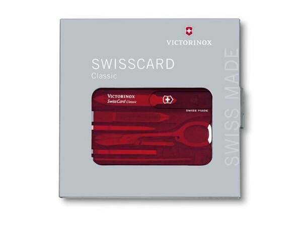 Victorinox SwissCard Classic multiverktyg, transparent r&ouml;d
