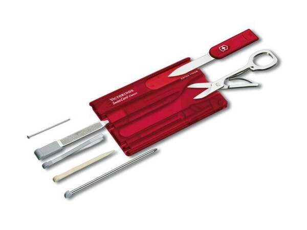 Victorinox SwissCard Classic multiverktyg, transparent r&ouml;d