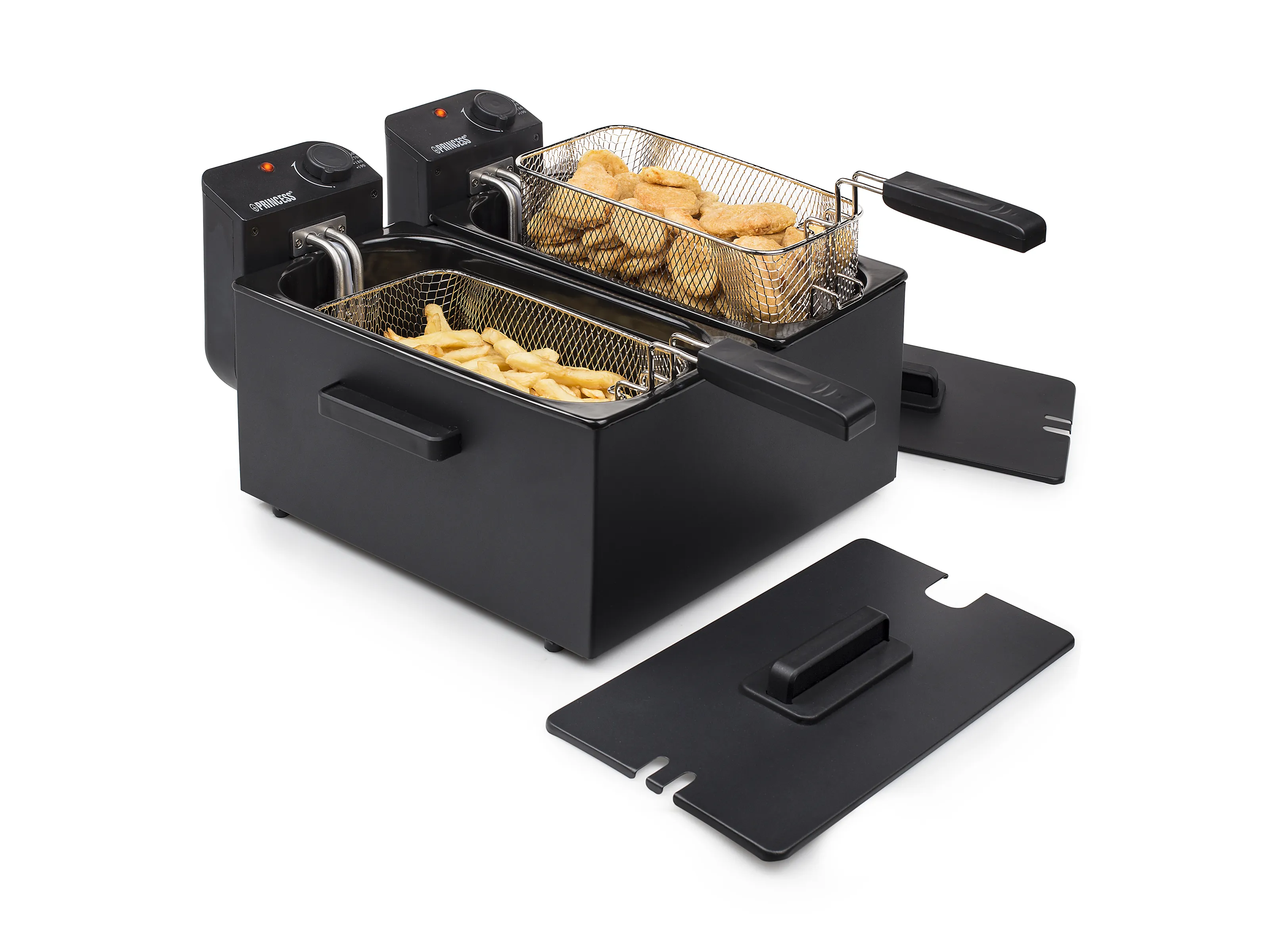 Princess 01.183028.01.001 Double Deep Fat Fryer (Black), 6 L, 3600 W