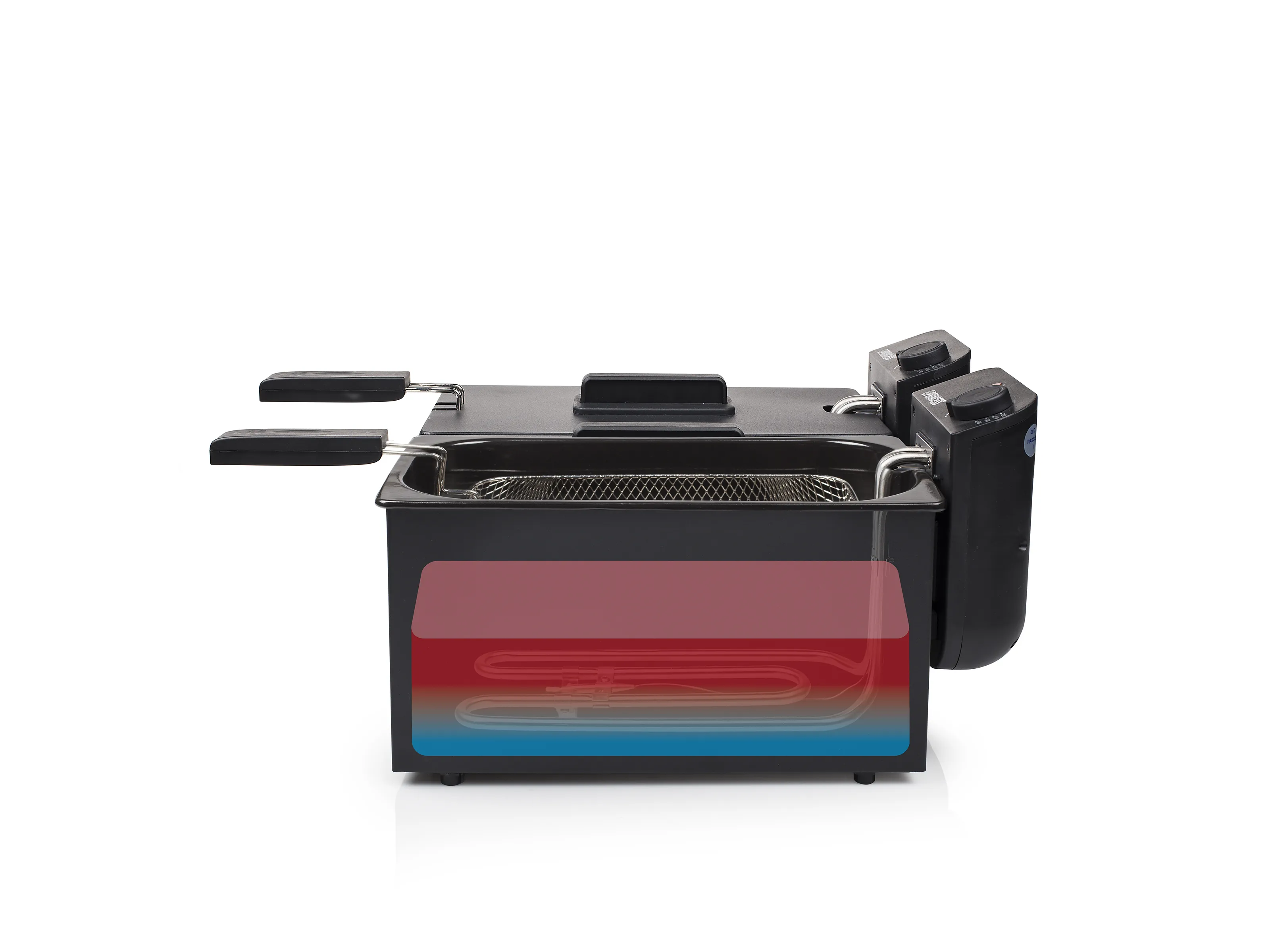 Princess 01.183028.01.001 Double Deep Fat Fryer (Black), 6 L, 3600 W