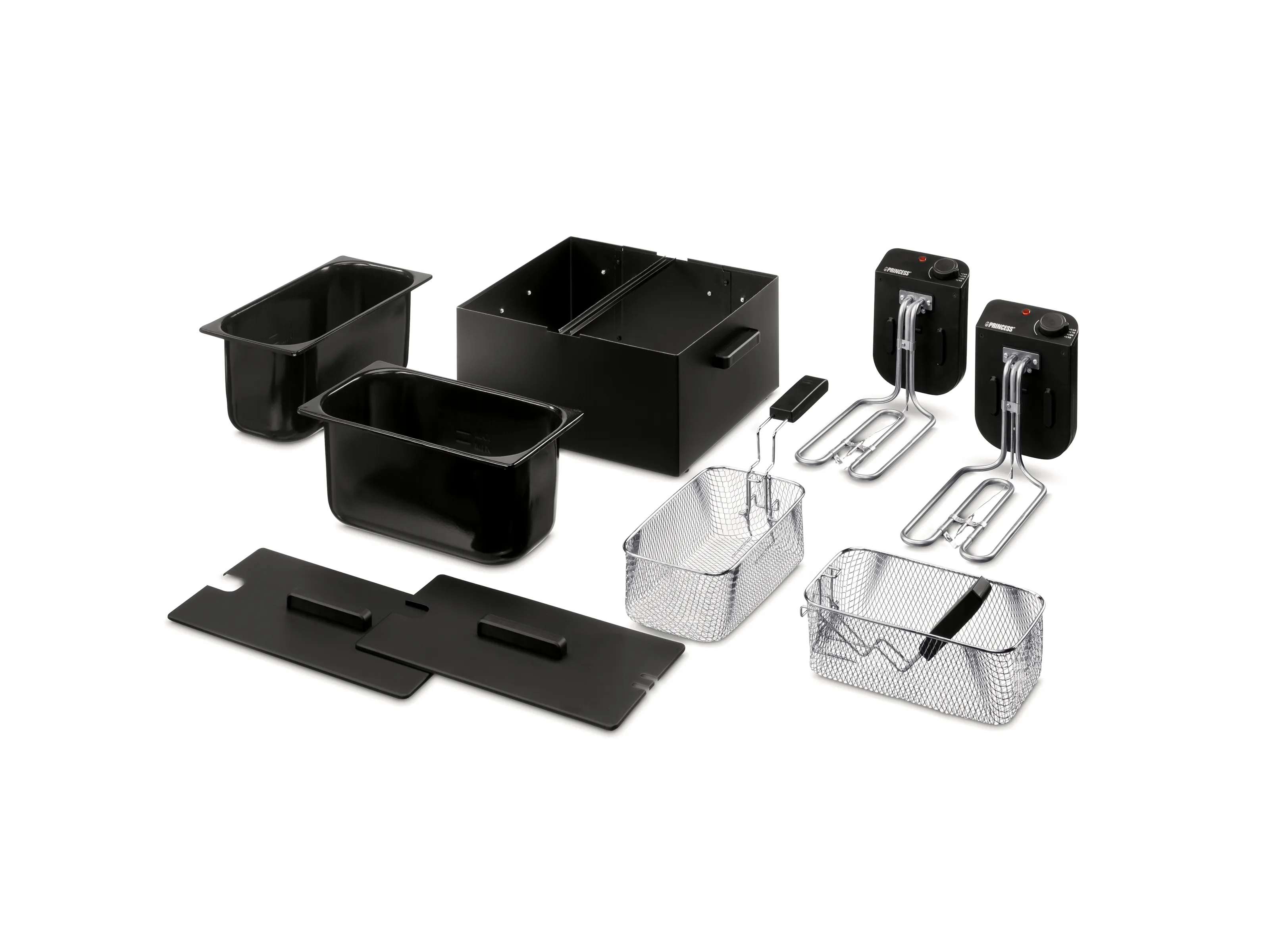 Princess 01.183028.01.001 Double Deep Fat Fryer (Black), 6 L, 3600 W