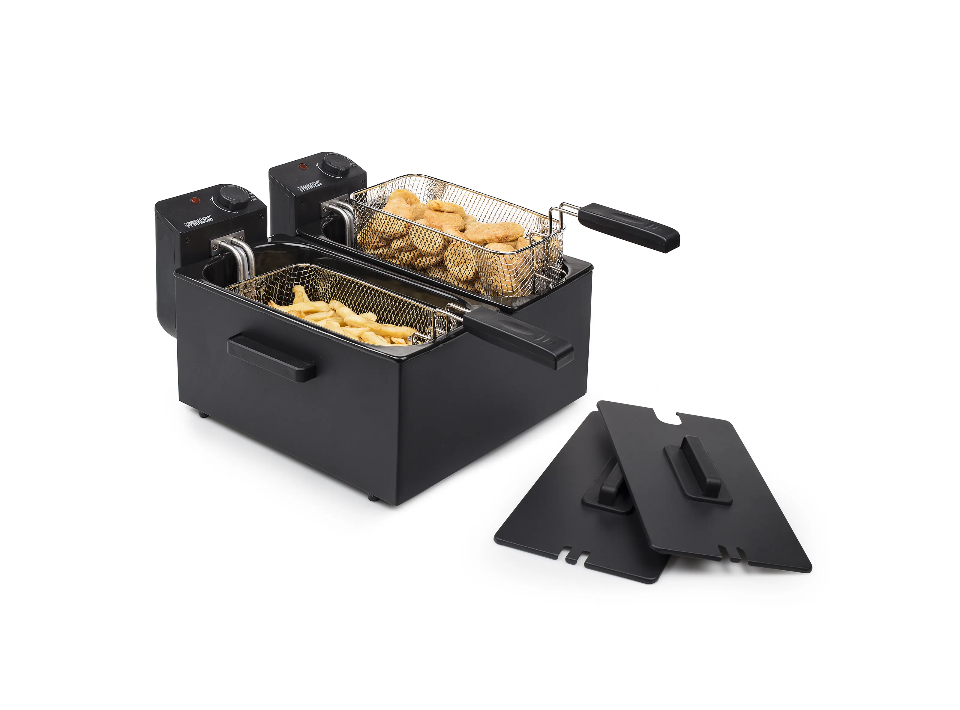 Princess 01.183028.01.001 Double Deep Fat Fryer (Black), 6 L, 3600 W