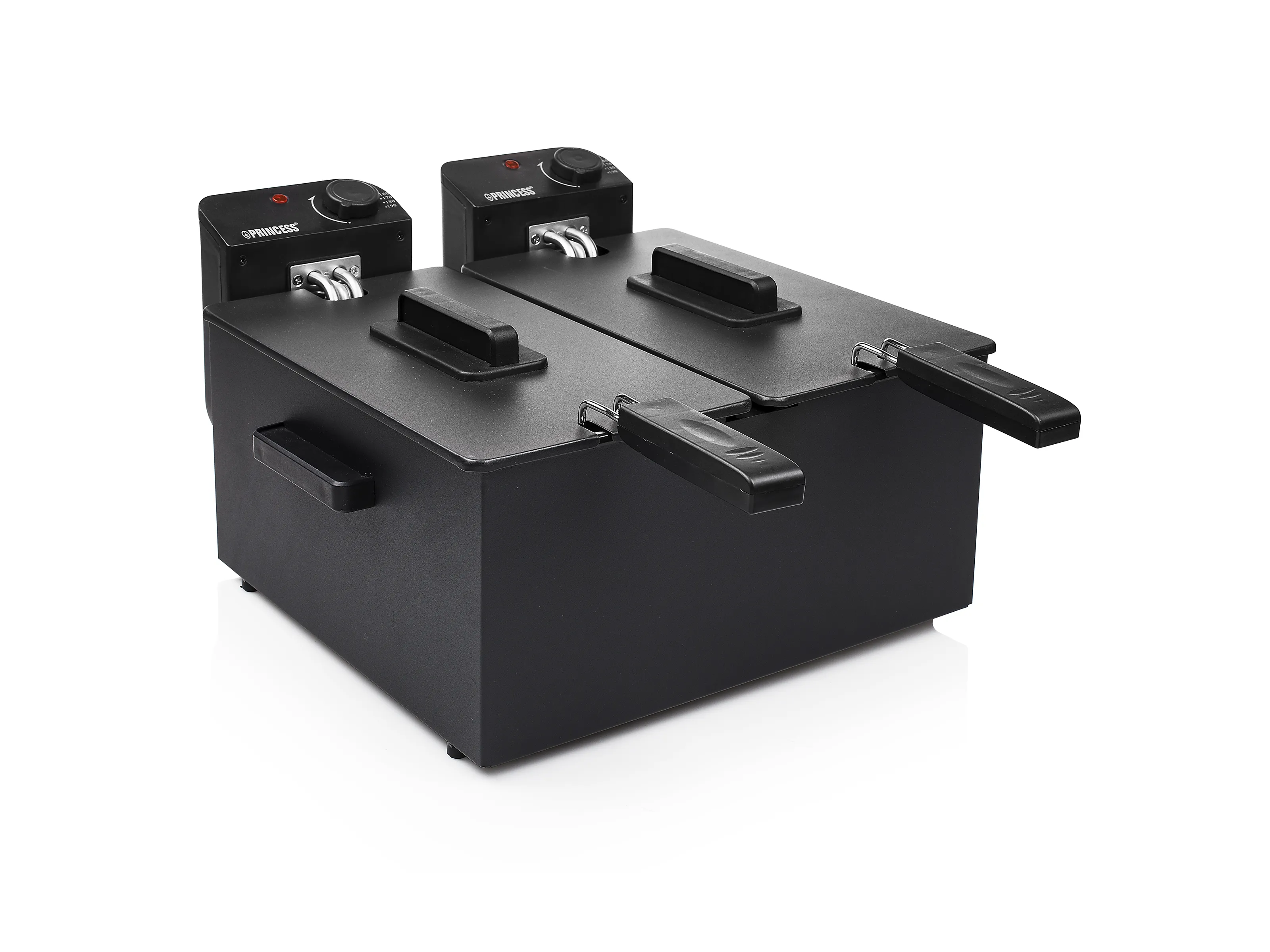 Princess 01.183028.01.001 Double Deep Fat Fryer (Black), 6 L, 3600 W