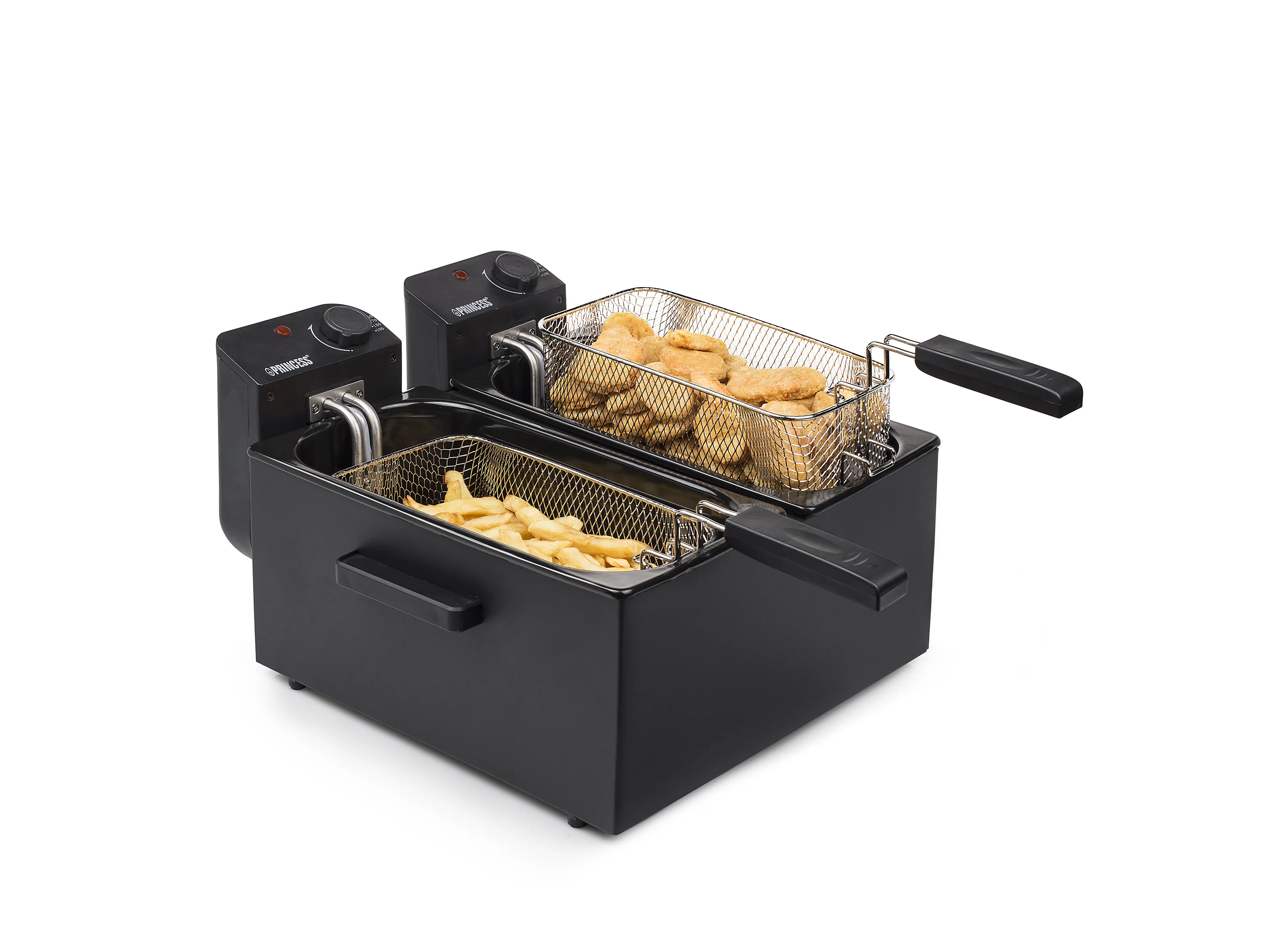 Princess 01.183028.01.001 Double Deep Fat Fryer (Black), 6 L, 3600 W
