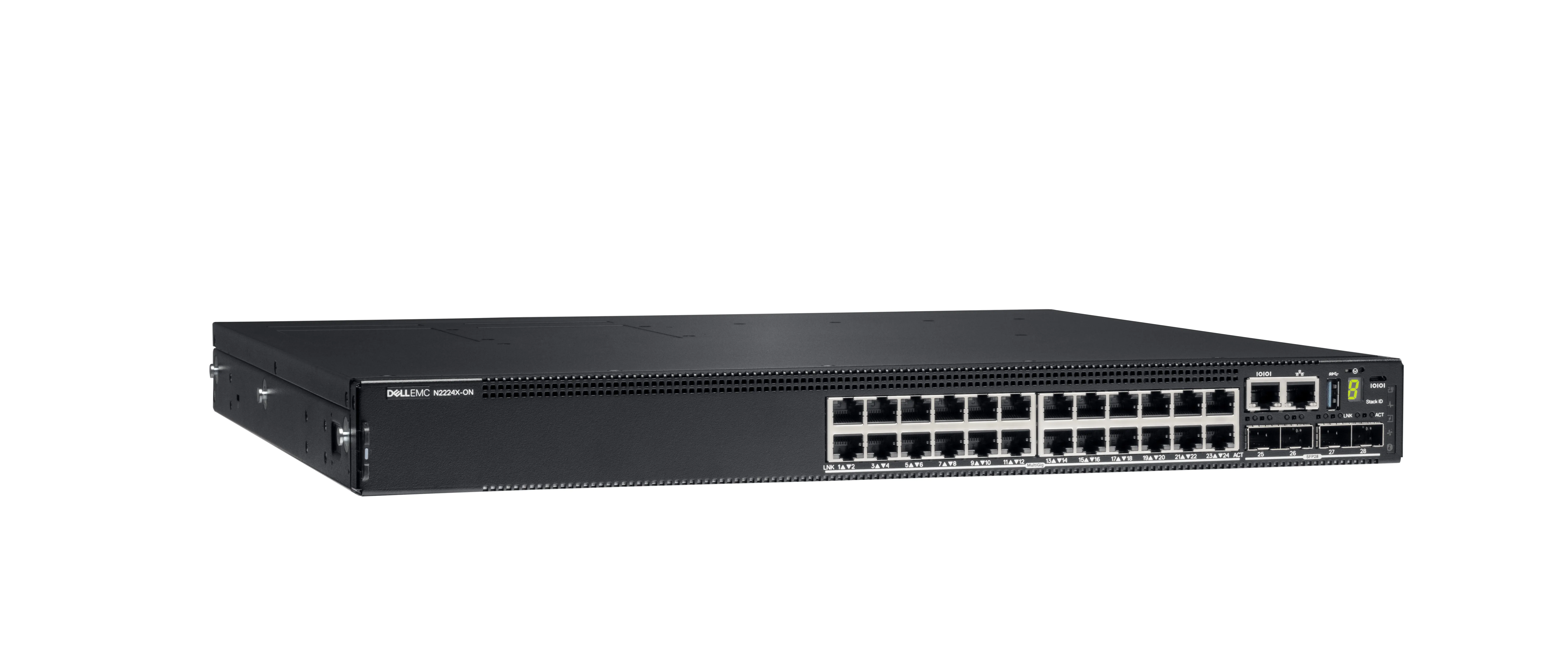 Powerswitch N2224X-ON 24x1/2.5G 4x25G 2x40G Stacking 1xAC PSU IO/PS airflow OS6